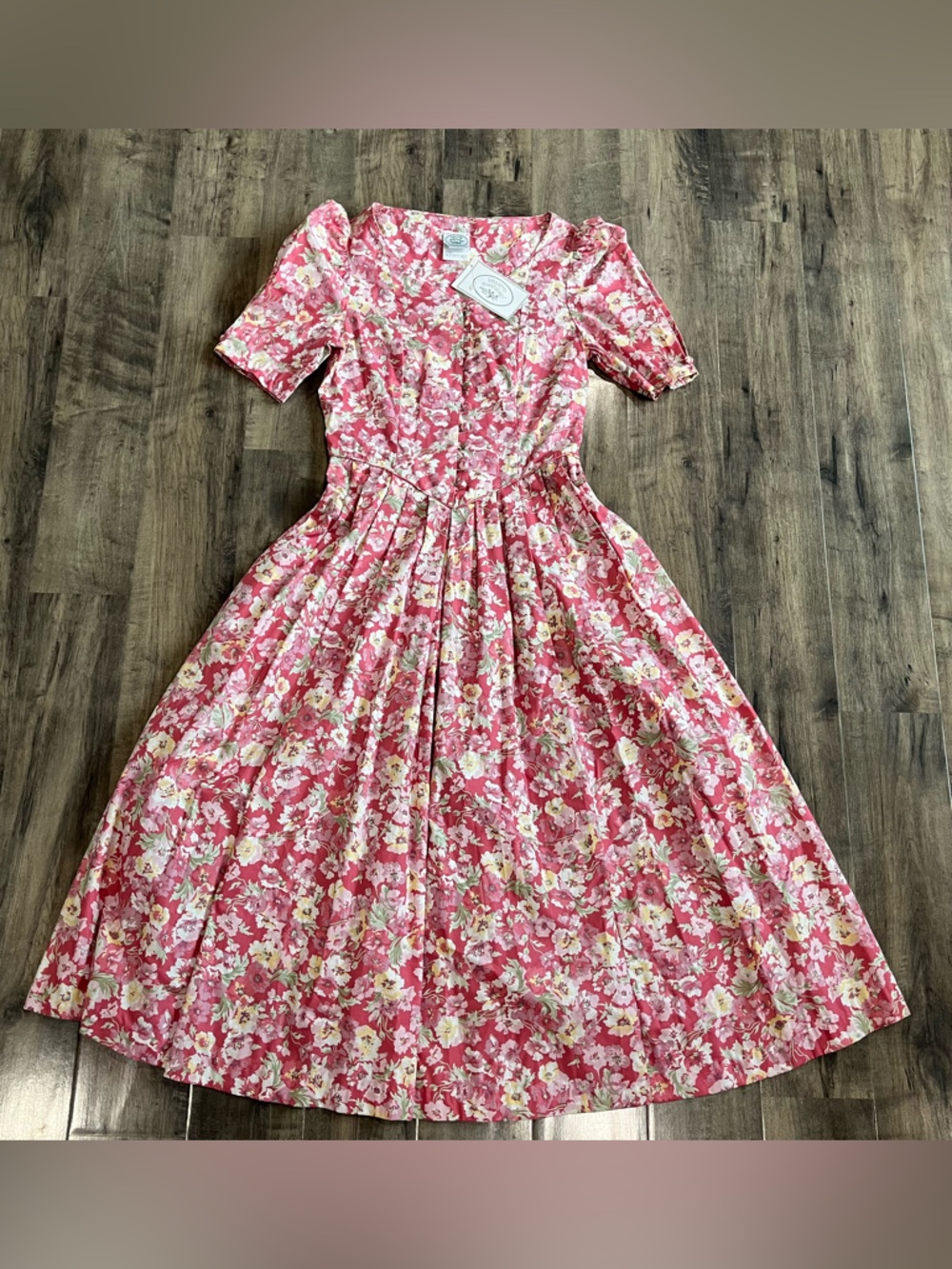 Laura Ashley Vintage Dress 10 80s/90s floral 100% cotton Tea Length  NEW NWT
